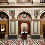 **

A beautifully restored historic palazzo in Florence, Italy. Focus on the intricate details of the architecture, showcasing original frescoes and elegant interiors. Capture the feeling of timeless beauty and luxury, highlighting its potential as a high-end boutique hotel.

**